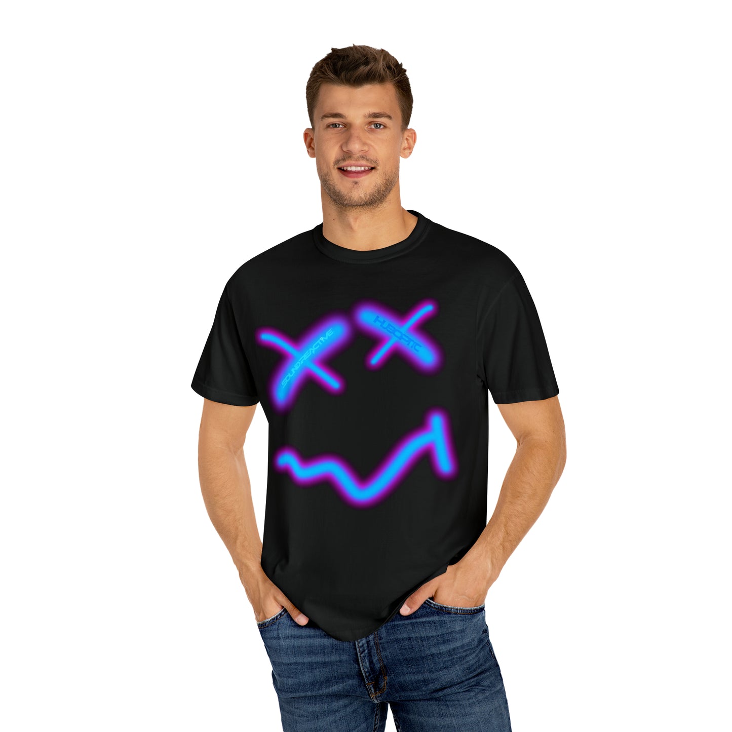 HUBOPTIC® Original Sound Reactive SMILEY V1 Electro Graphic T-shirt