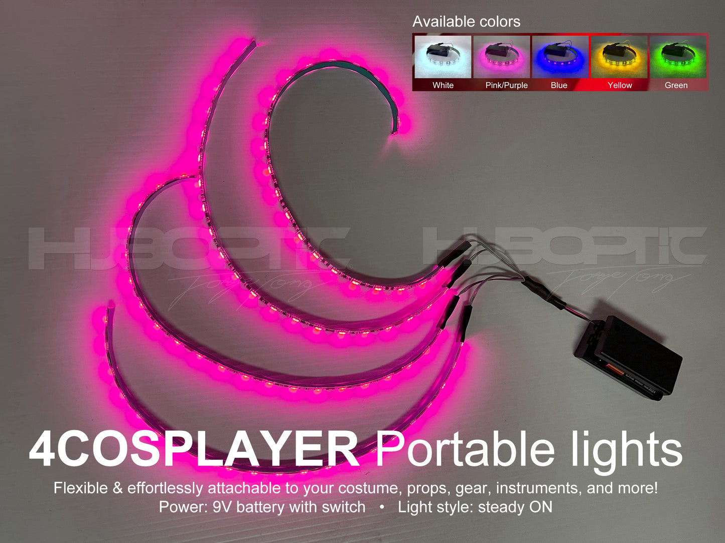 4Cosplayer portable lights Steady ON switch for Light Up Clothing Cosplayer Costume Party HUBOPTIC® Portable DIY lights ledcuts5000