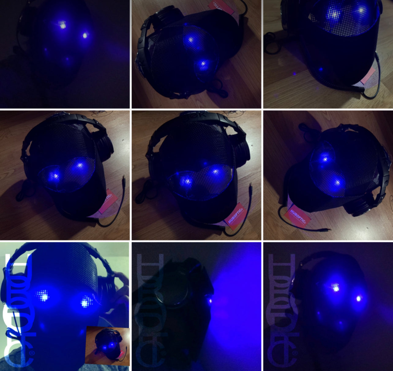 Custom DJ Mask HUBOPTIC® Distortion Streamer Sound Reactive FX Gigs Props Stage Mask  ledmask30001