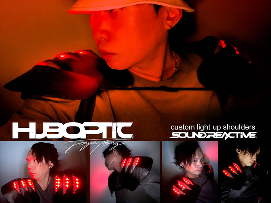 Warrior DJ Shoulder Costume Armour Light Up Robot Shoulder Outfit Sound Reactive HUBOPTIC® Samurai Gear Customization ledgears60001