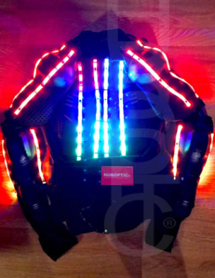 LED Robot dancer Jacket Sound Reactive Lights HUBOPTIC® Dj Jacket Customization ledgears10001