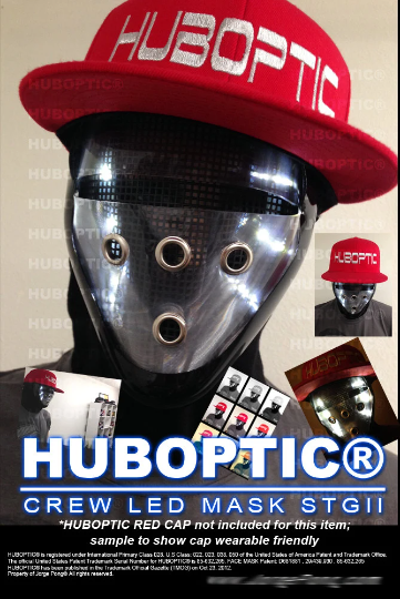 Crew Robot LED Mask HUBOPTIC® DJ mask Sound Reactive Light Up Mask ledmask19001