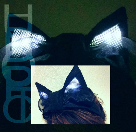 Cosplay Anime Ears Light Up Cat Ears Neko LED Ears Kitty Animal Costume Sound Reactive HUBOPTIC® Gear Customization ledgears110001