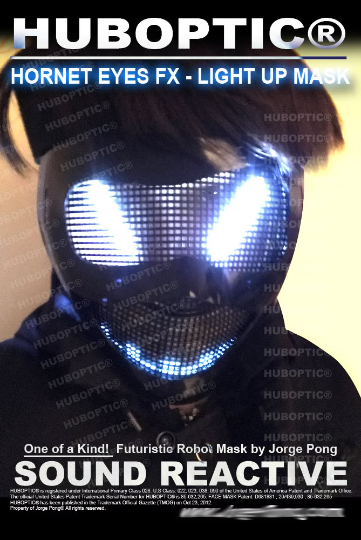 Hornet Eyes Robot Mask HUBOPTIC® DJ mask Sound Reactive Light Up Mask ledmask9001