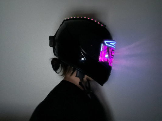 Electro Robot Helmet HUBOPTIC® LED Helmet Sound Reactive illuminated Helmet ledhelmet7001