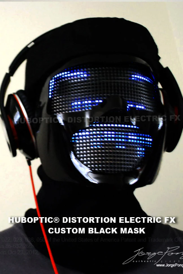 Electric Robot Mask HUBOPTIC® DJ mask Sound Reactive Light Up Mask ledmask6001
