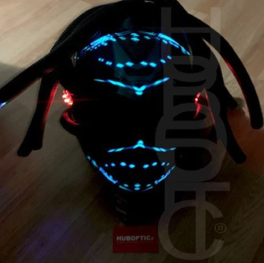 Predator Robot Alien Helmet HUBOPTIC® LED Helmet Sound Reactive illuminated Helmet ledhelmet12001