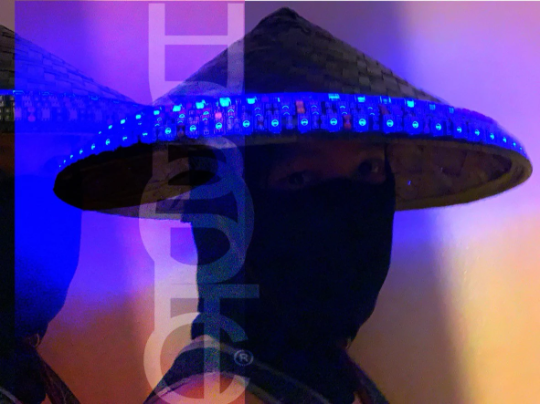 Ninja Straw Hat Bamboo Costume Raiden Sedge Douli Cosplay Sound Reactive HUBOPTIC® Gear Customization ledgears190001
