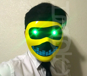 Green Eyes Robot Mask HUBOPTIC® DJ mask Sound Reactive Light Up Mask ledmask7001