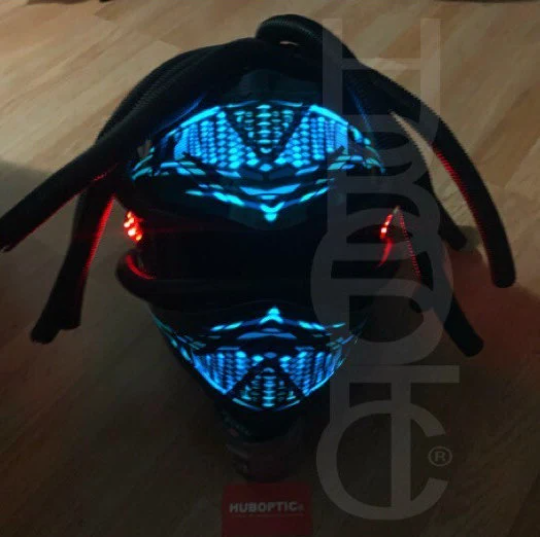 Predator Robot Alien Helmet HUBOPTIC® LED Helmet Sound Reactive illuminated Helmet ledhelmet12001