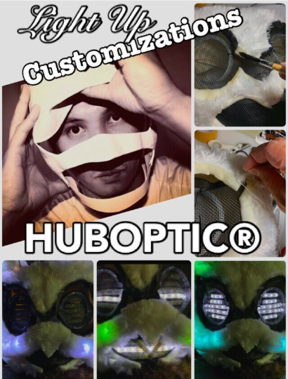 Commission custom Helmet (Royalty Licensing Free) HUBOPTIC® LED Dj Helmet Customization ledhelmet13001
