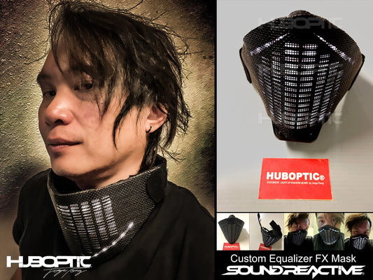 DJ Mask HUBOPTIC® Light Up Equalizer Mask Sound Reactive for Dancer Rave Costume Cosplay ledmask0324