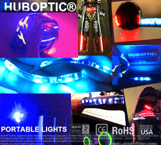 Cosplay LED Light Up Kit Portable Strip 12" Multi-Color RGB Strips Costume Party HUBOPTIC® Portable DIY lights ledcuts150001