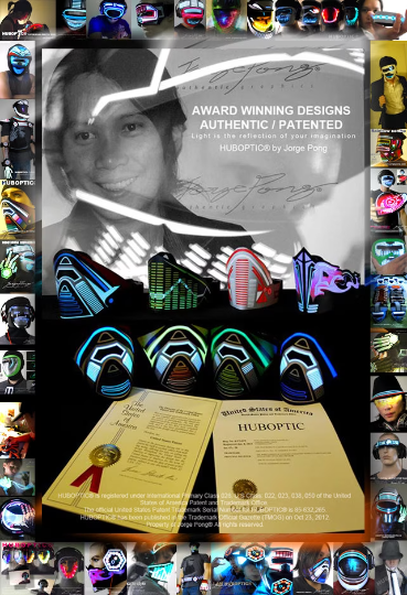 illuminated Cyborg Helmet HUBOPTIC® Helmet Sound Reactive Light Up Helmet ledhelmet3001