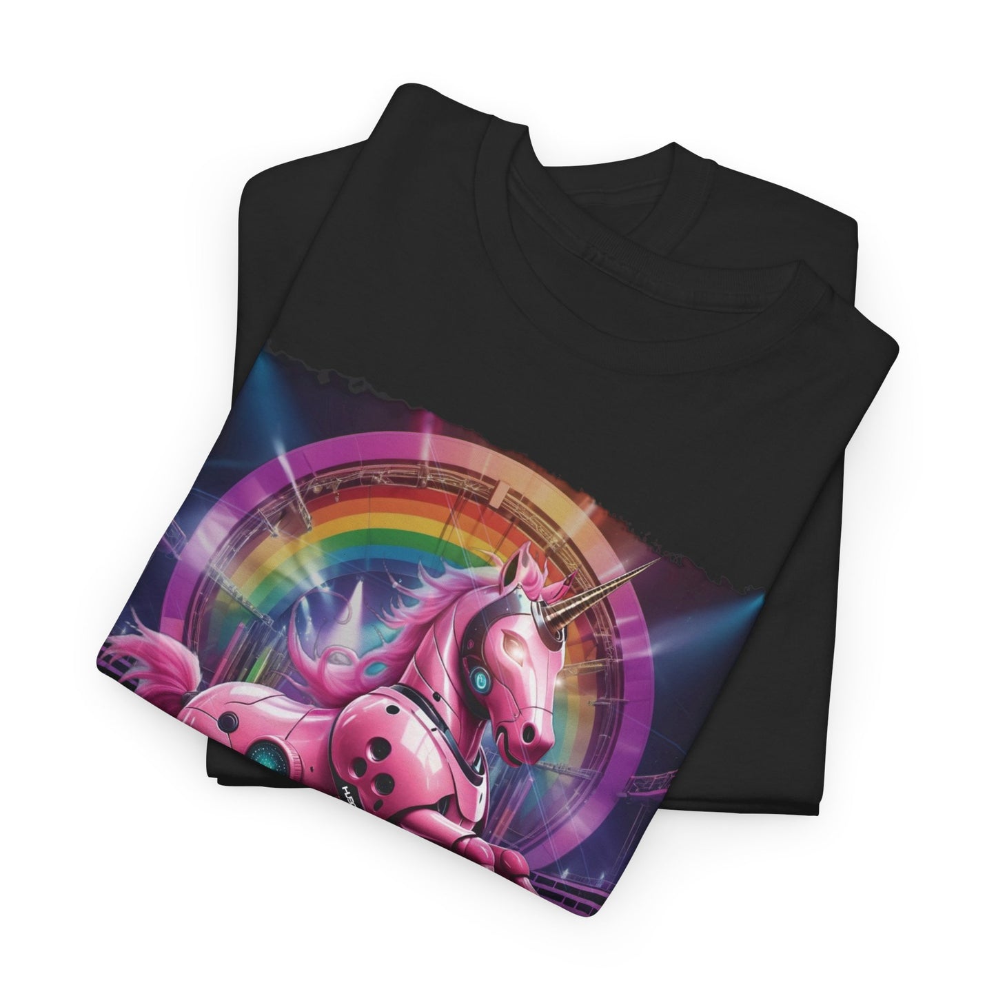 HUBOPTIC® Unicorn Rave Fantasy Streetwear T-shirt Graphic Tees Unisex Heavy Cotton Tee