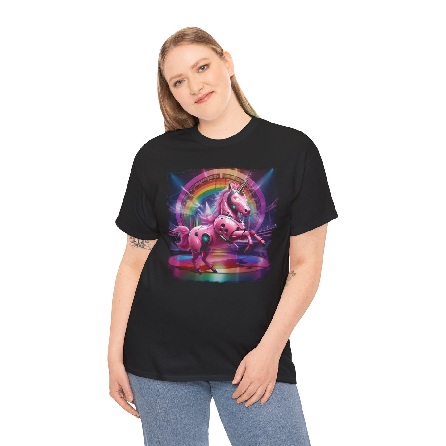 HUBOPTIC® Unicorn Rave Fantasy Streetwear T-shirt Graphic Tees Unisex Heavy Cotton Tee