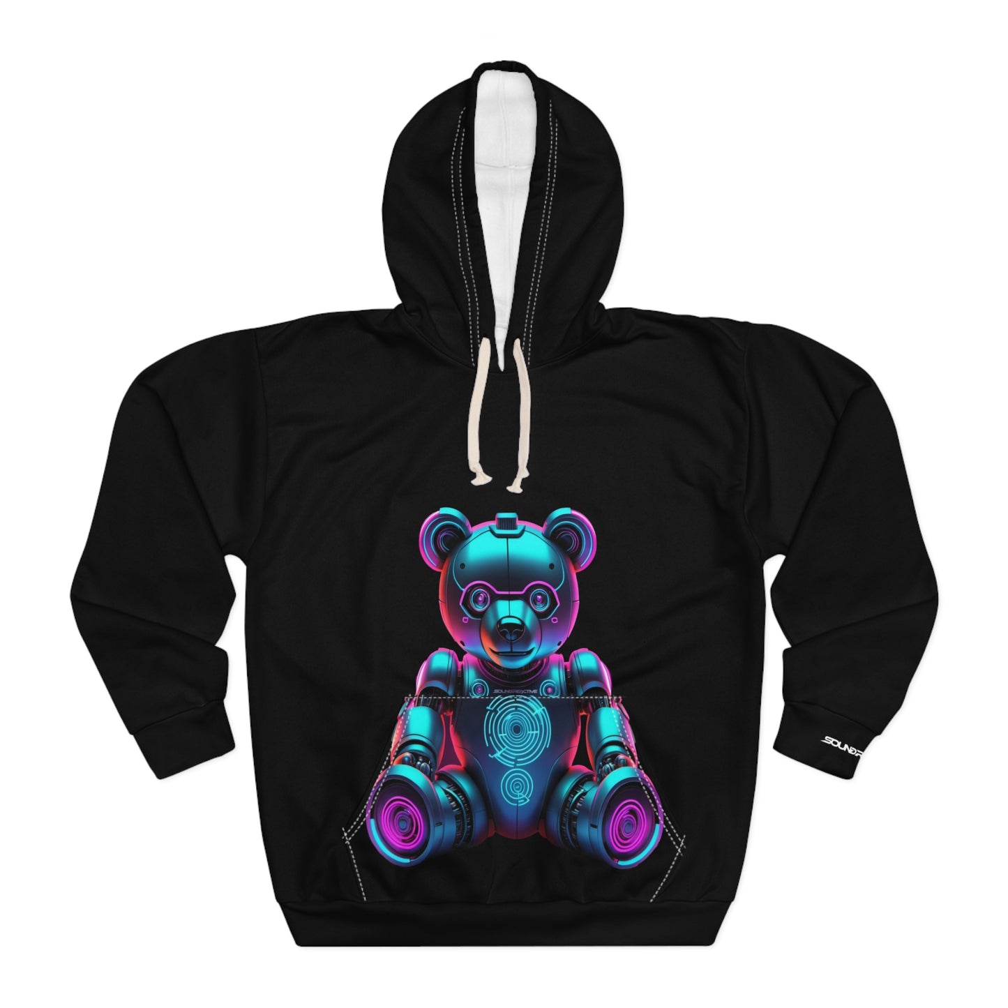 HUBOPTIC® Original Neon Bear Sound Reactive Hoodie Unisex Heavy Blend Fleece