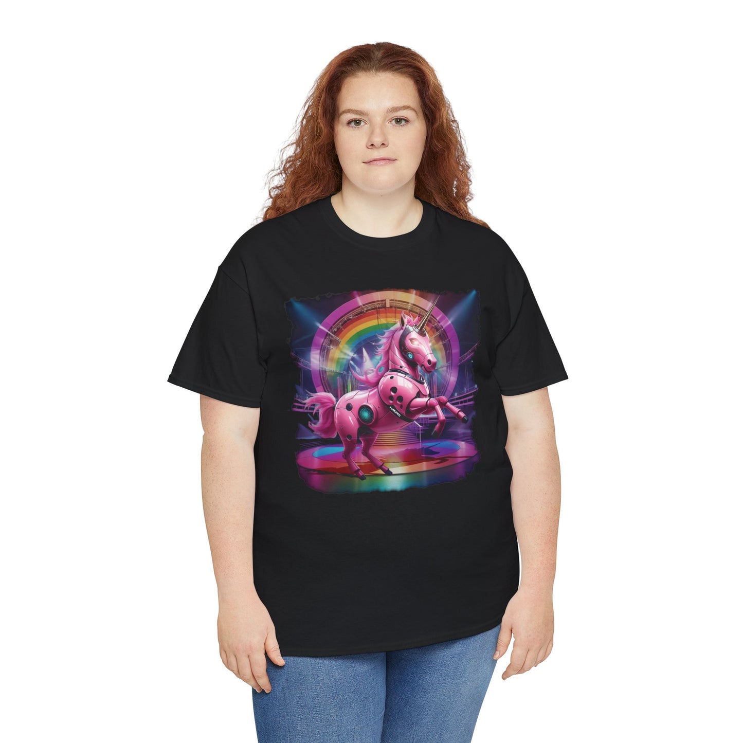 HUBOPTIC® Unicorn Rave Fantasy Streetwear T-shirt Graphic Tees Unisex Heavy Cotton Tee