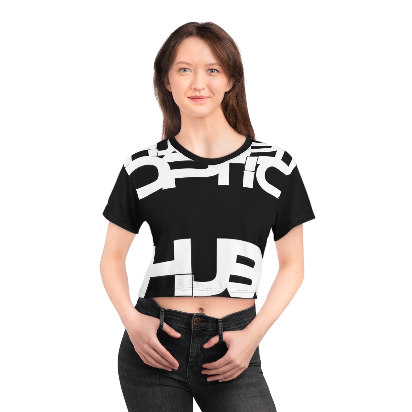 HUBOPTIC Original Black Logo P23 Crop Tee