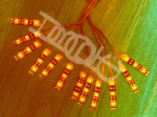 Yellow Amber lights Cosplay LED Strips Qty: 12 (2" LED plus 30" Wire Length Individually) HUBOPTIC® Portable DIY lights ledcuts130001