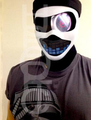 Cyborg Eye Robot Mask HUBOPTIC® DJ mask Sound Reactive Light Up Mask ledmask11001