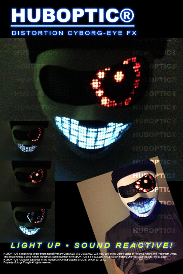 Cyborg Eye LED Mask HUBOPTIC® DJ mask Sound Reactive Light Up Mask ledmask22001